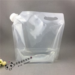 廠家供應現(xiàn)貨 5L可折疊飲用水包裝 袋大容量儲水自立袋可手提